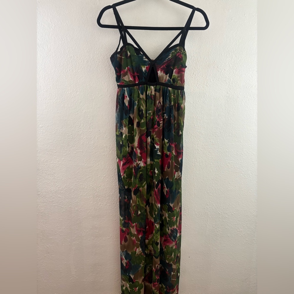 Poppy Lux colorful floral print maxi dress spaghetti straps keyhole cutout 4